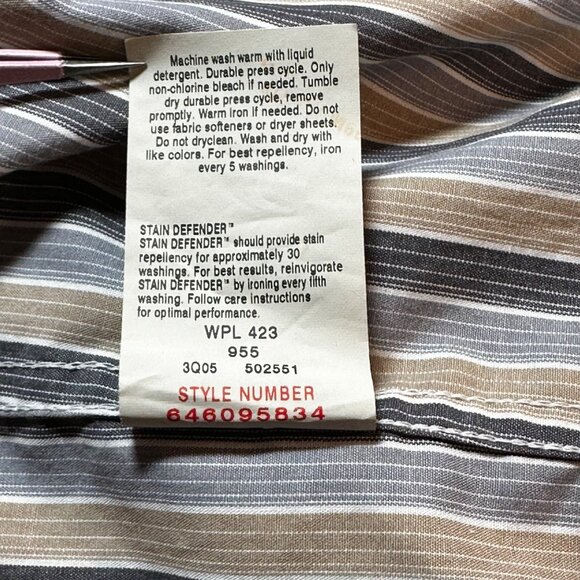 Dockers Men's Striped Long Sleeve Shirt L Stain Defender No Wrinkles - Picture 6 of 11
